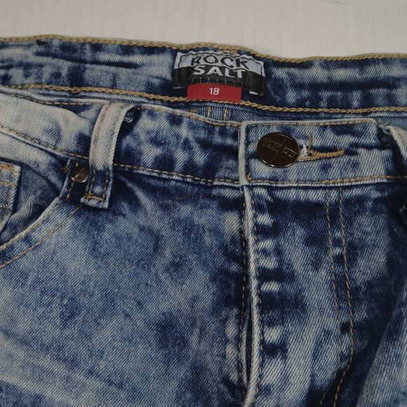 Rock Salt Boys Blue Wash Graphic Stretchy Jeans - 18 - Picture 4 of 4